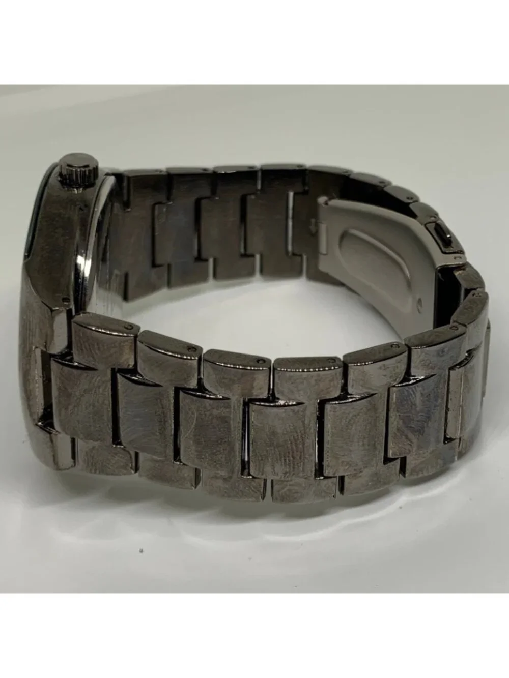 Geoffrey Beene Diamond men’s watch black tone 42mm quartz up to 7.5” running